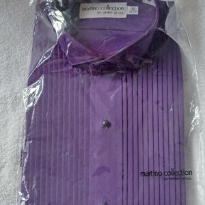 Martino Collection Men's Elegant Purple Dress Shirt